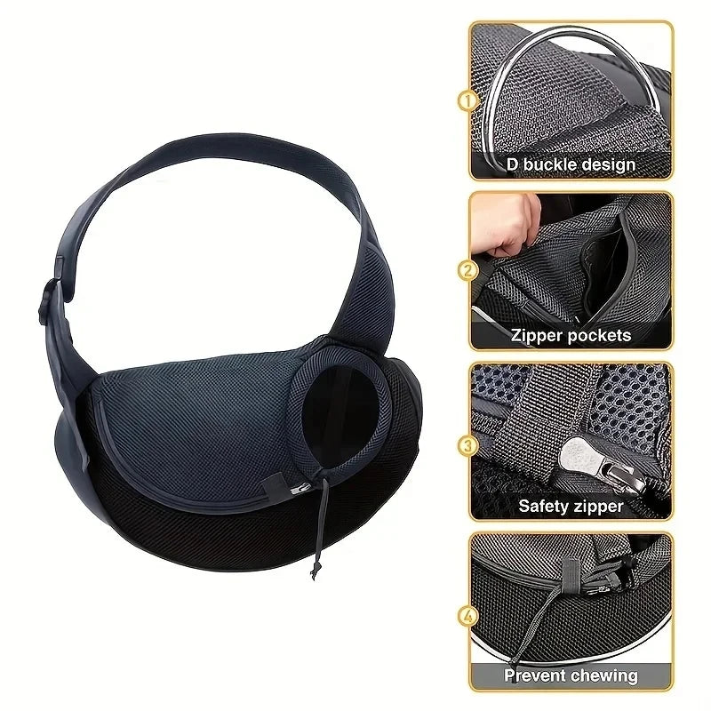 Breathable Pet Sling Carrier Backpack for Travel and Hiking