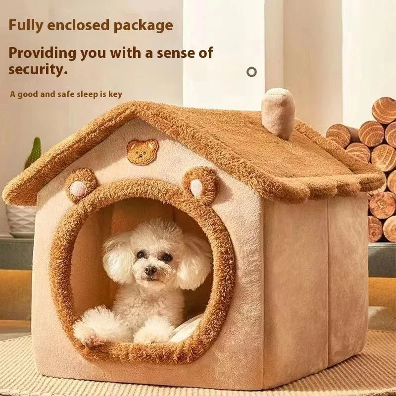 Cozy Pet Cave Bed Warm Indoor Cat Dog Nest