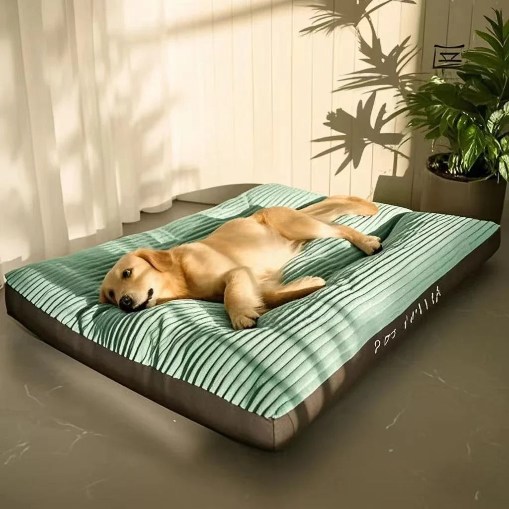 Large Corduroy Dog Bed Thick Washable Pet Sleeping Mat
