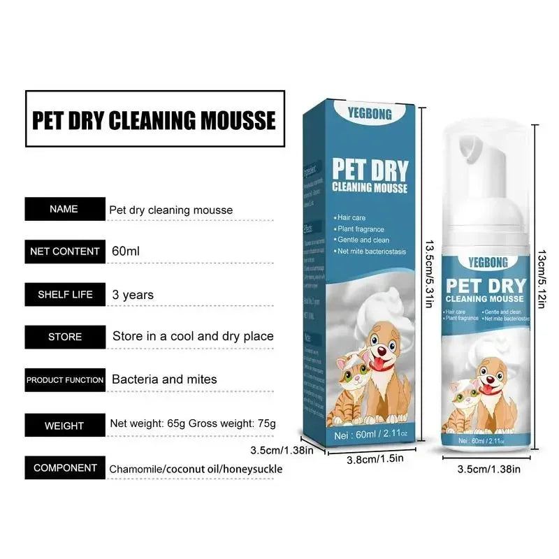 Waterless Pet Shampoo Mousse for Dogs and Cats Cleaning