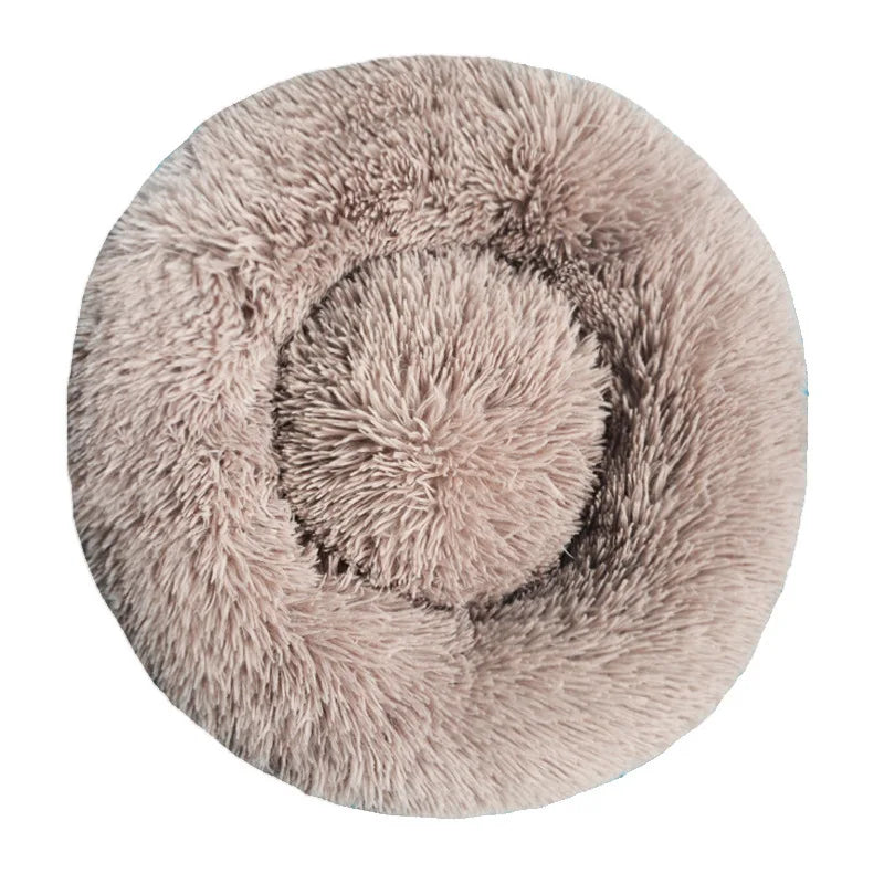 Round Plush Pet Bed Warm Washable Sofa for Dogs