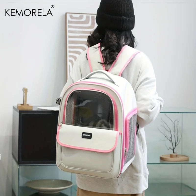 Breathable Foldable Pet Carrier Backpack for Travel and Hiking