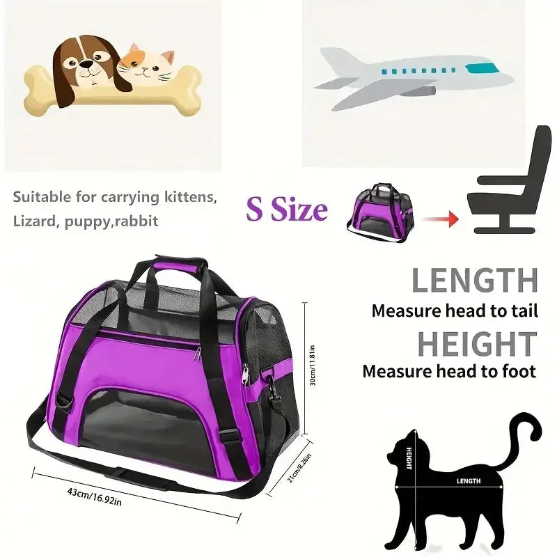 Breathable Foldable Pet Carrier Bag for Small Dogs Cats