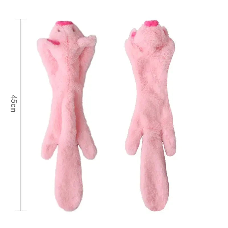 Stuffingless Squeaky Dog Toy with Crinkle Animal Design Fun