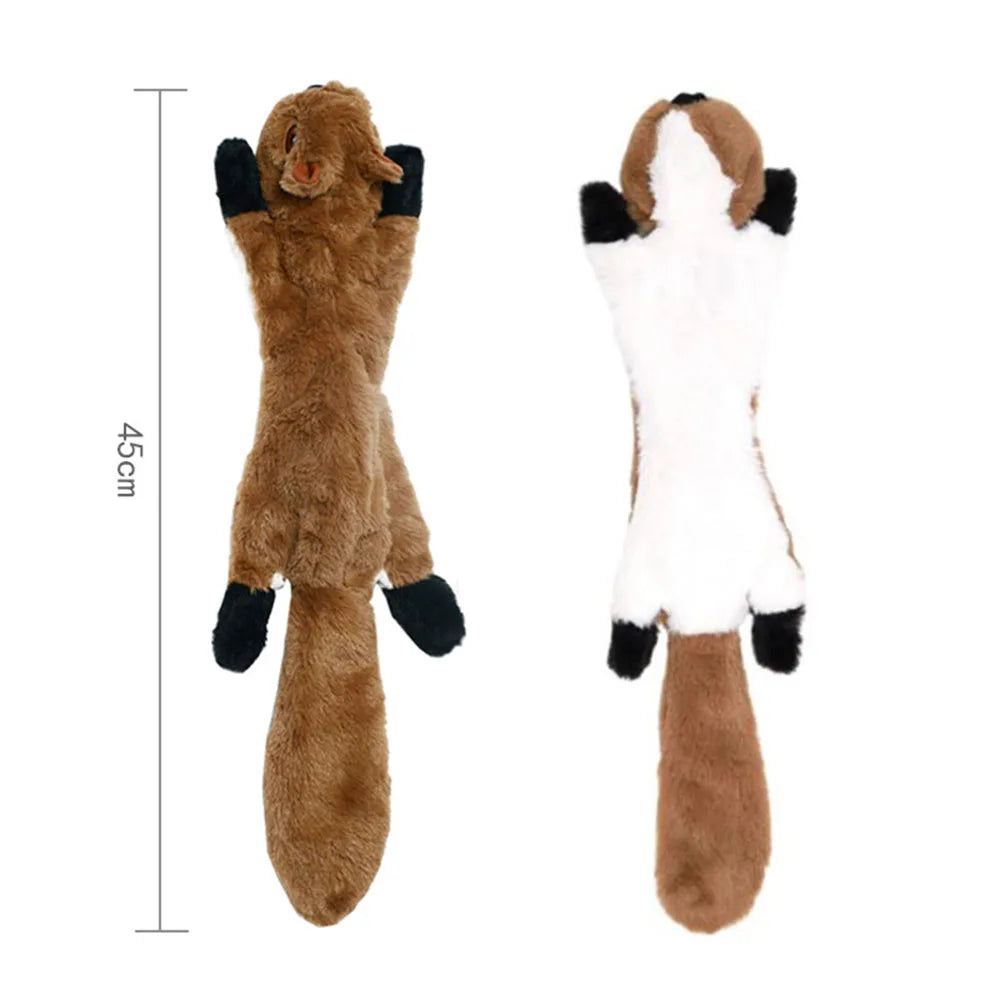 Stuffingless Squeaky Dog Toy with Crinkle Animal Design Fun