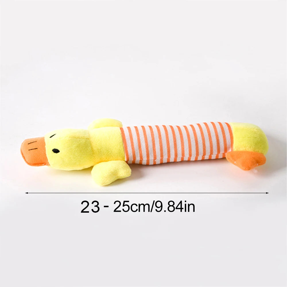 Stuffingless Squeaky Dog Toy with Crinkle Animal Design Fun