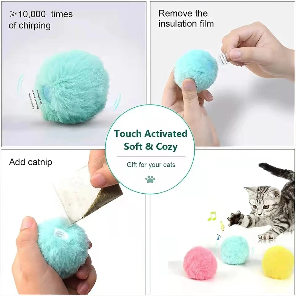 Smart Interactive Cat Ball Toy with Catnip and Sounds