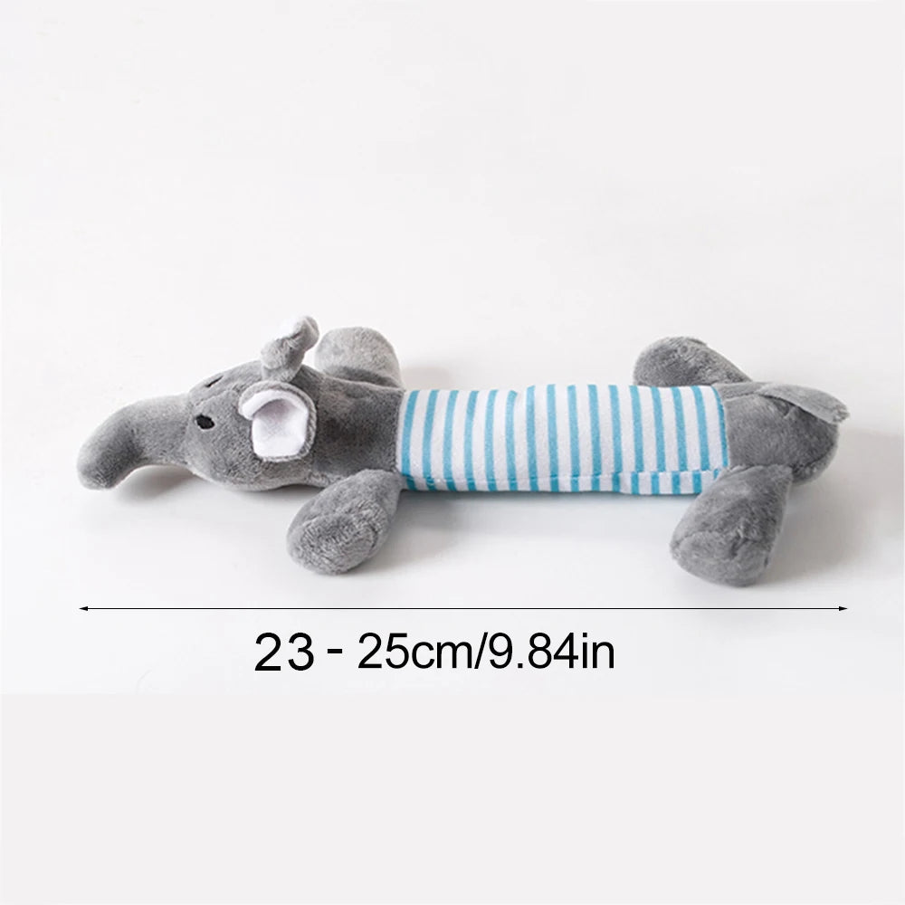 Stuffingless Squeaky Dog Toy with Crinkle Animal Design Fun