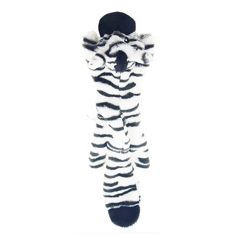 Stuffingless Squeaky Dog Toy with Crinkle Animal Design Fun
