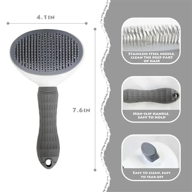 Self-Cleaning Pet Brush for Dogs and Cats Grooming Care