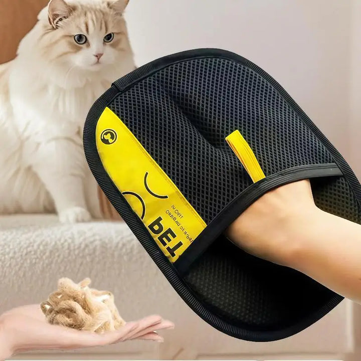 Reusable Pet Grooming Glove with Lint Roller Hair Remover