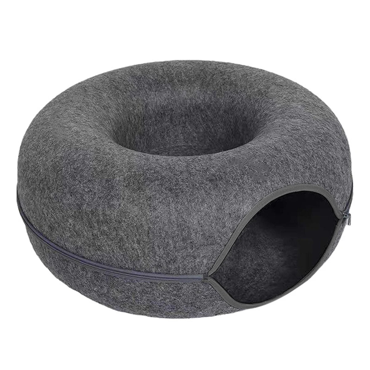 Interactive Felt Cat Tunnel Bed Donut Nest Toy House
