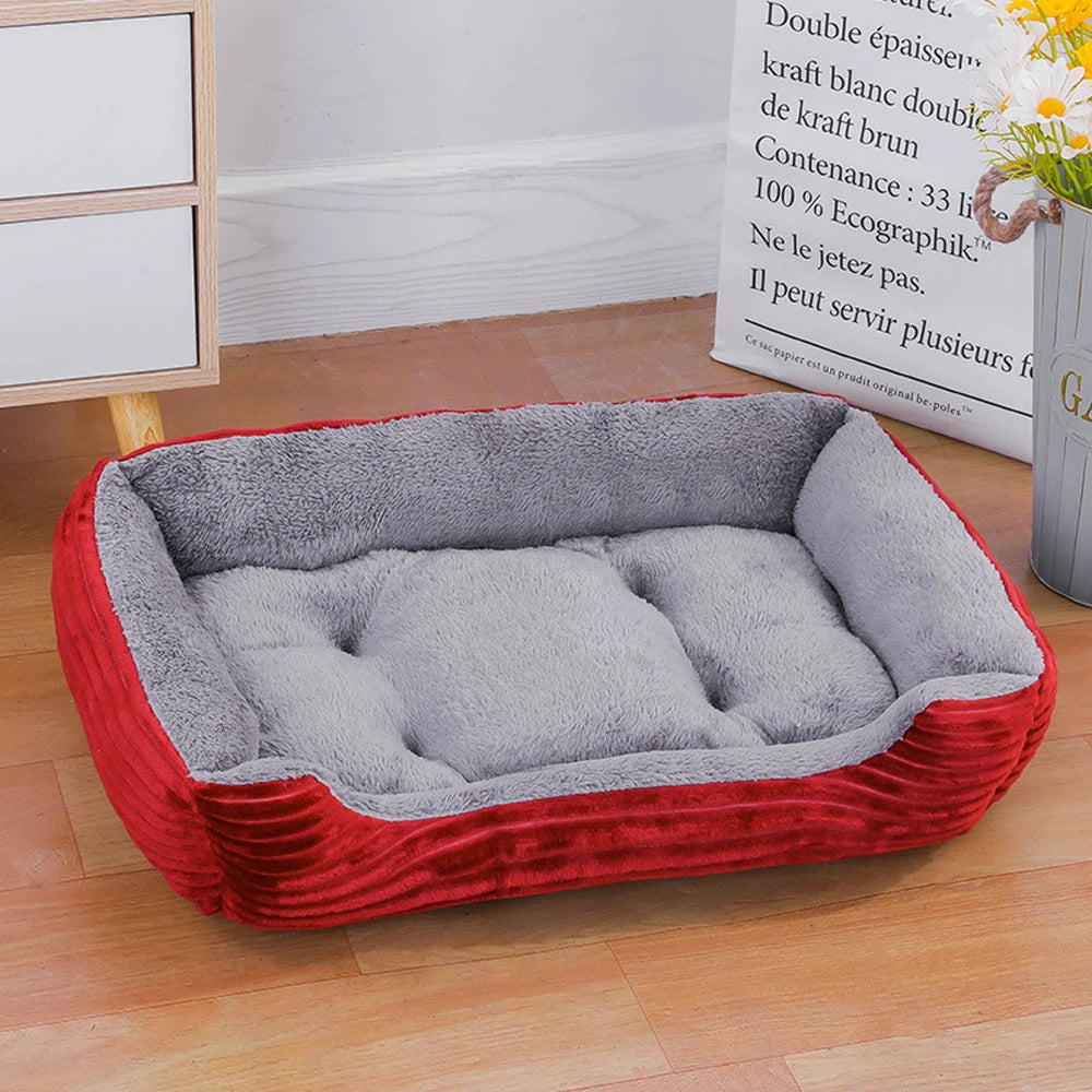 Soft Plush Dog Sofa Bed Warm Washable Pet Cushion