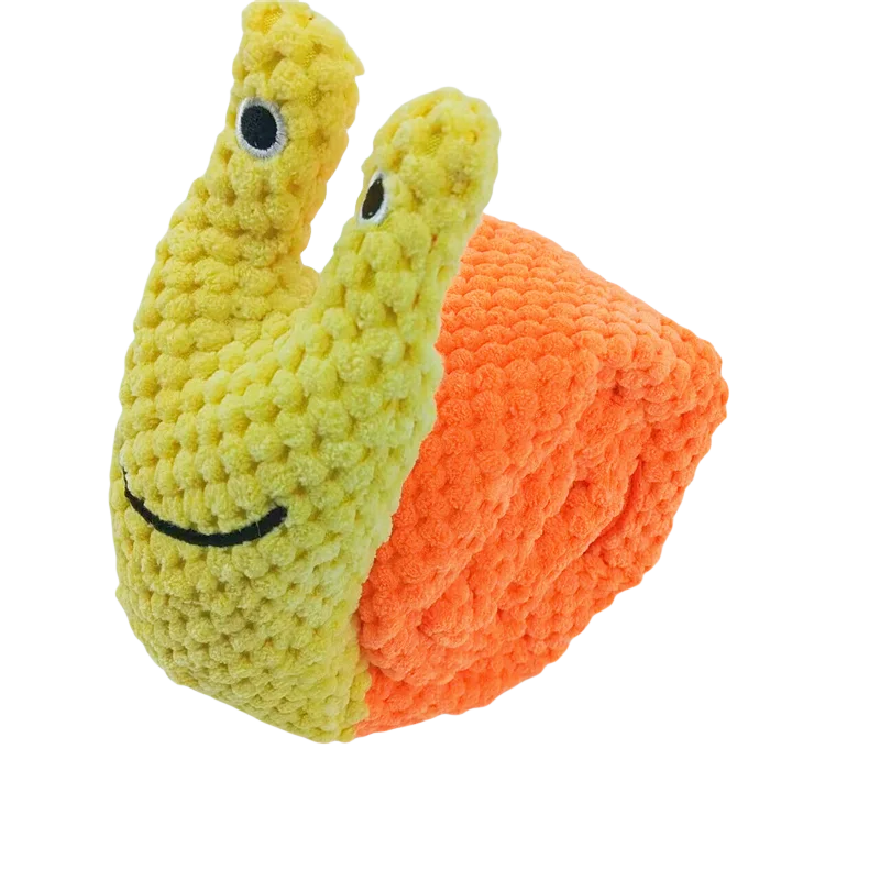 Interactive Snail Dog Puzzle Toy with Squeaker and Feeder