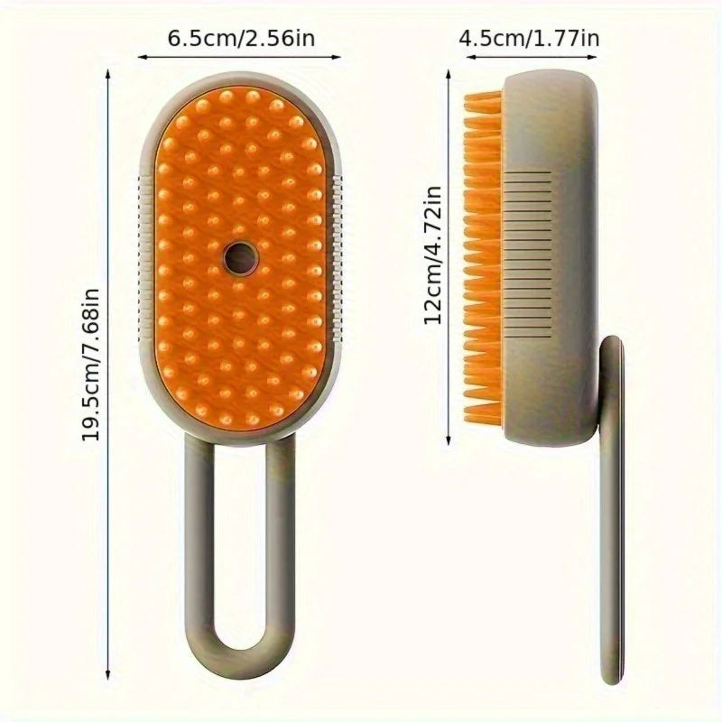 3-in-1 Steam Pet Grooming Brush with Massage Comb Function