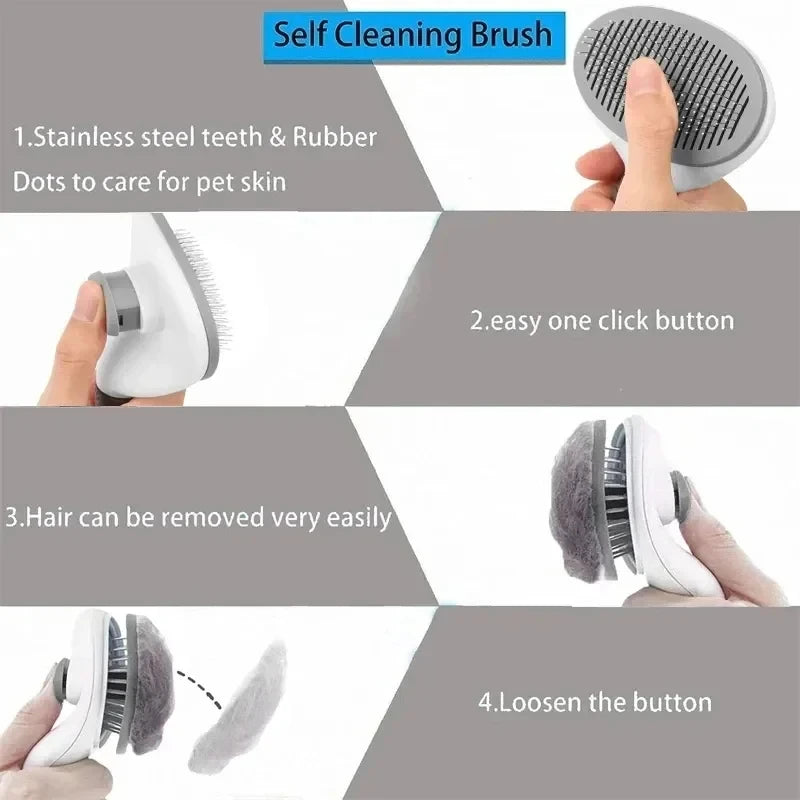 Self-Cleaning Pet Brush for Dogs and Cats Grooming Care