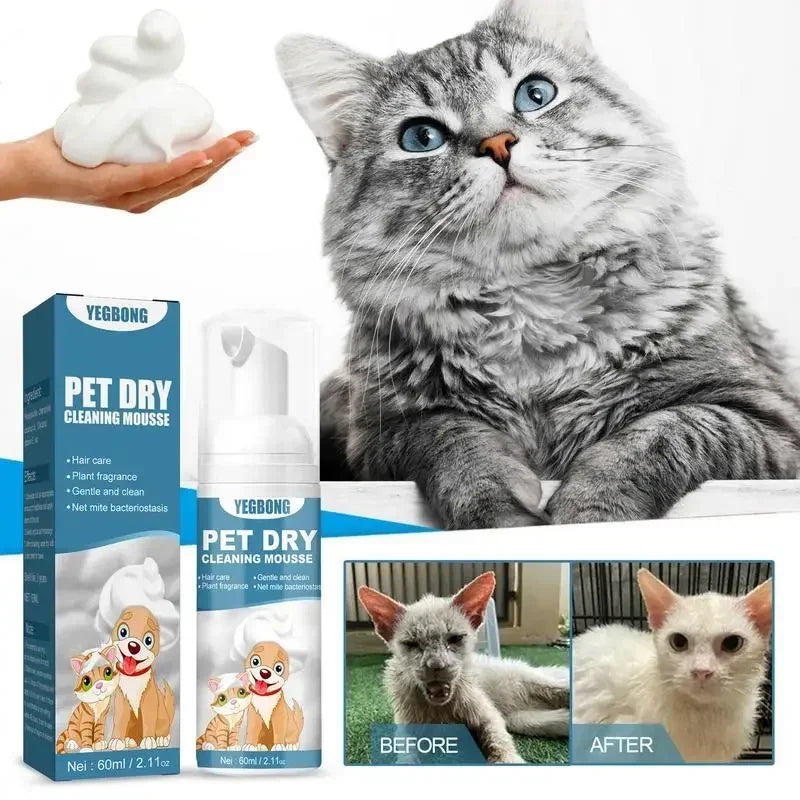 Waterless Pet Shampoo Mousse for Dogs and Cats Cleaning