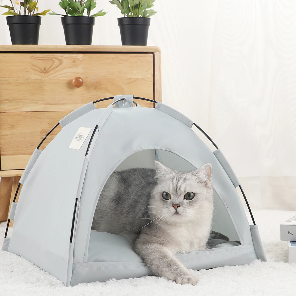 Warm Pet Tent Bed Cozy Cat House Winter Nest
