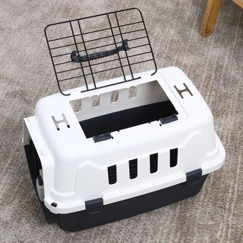 Portable Airline Pet Carrier Crate with Secure Lock Handle