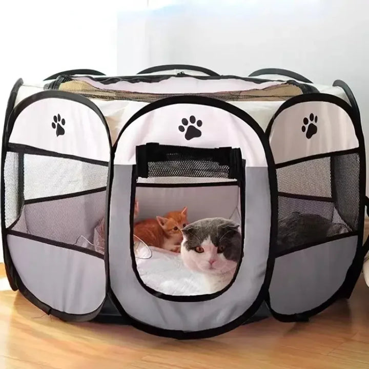 Foldable Octagonal Pet Tent Fence for Dogs and Cats