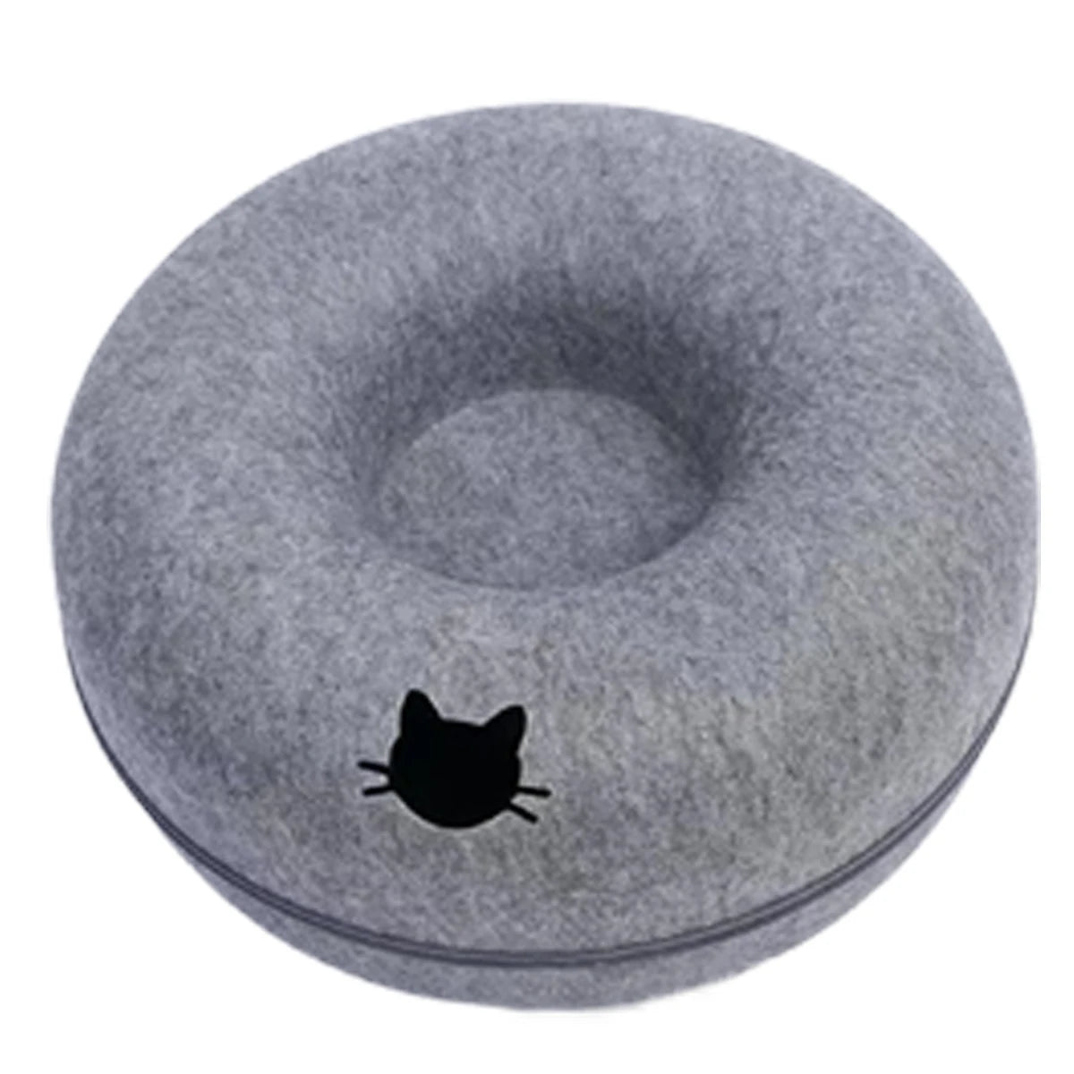 Interactive Felt Cat Tunnel Bed Donut Nest Toy House