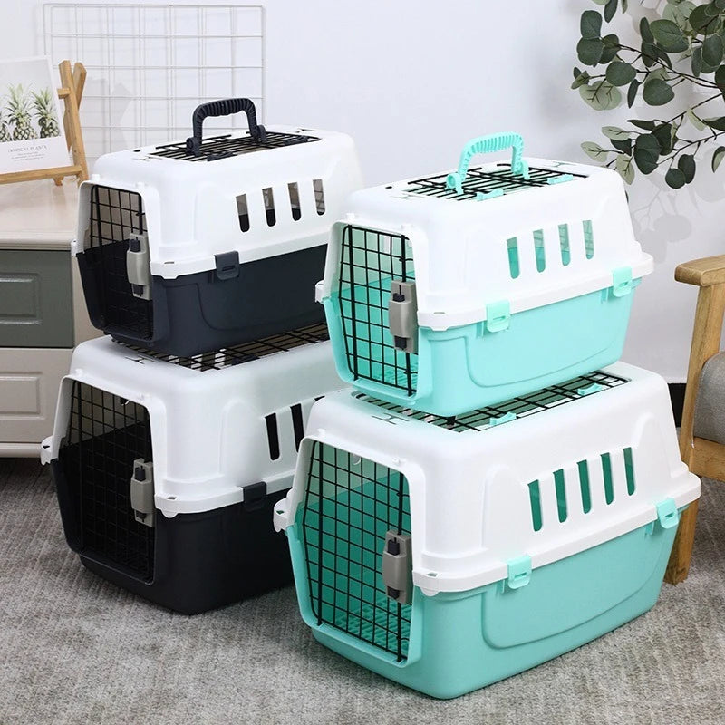 Portable Airline Pet Carrier Crate with Secure Lock Handle