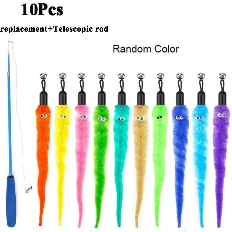 Replacement Worm Cat Toy Heads for Interactive Teaser Wands