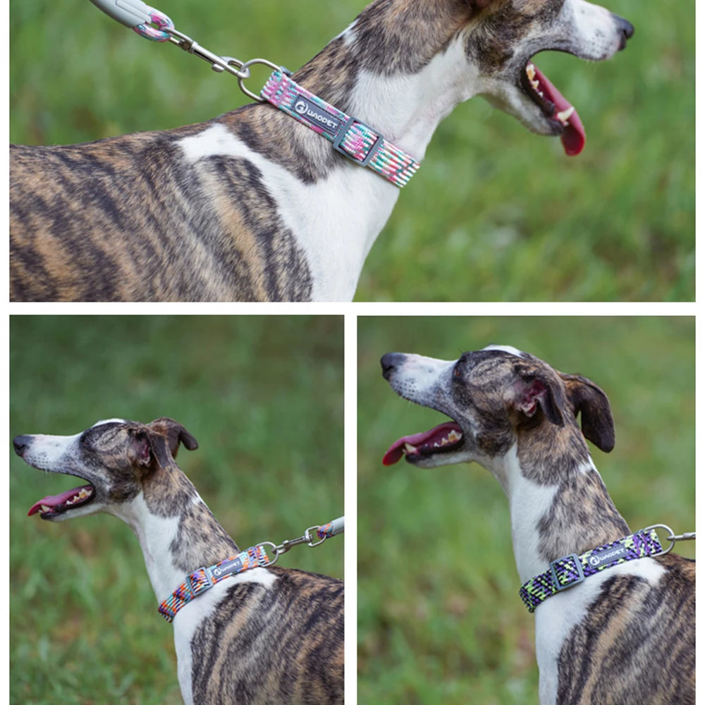 Reflective Adjustable Dog Collar Durable Nylon for Medium Dogs