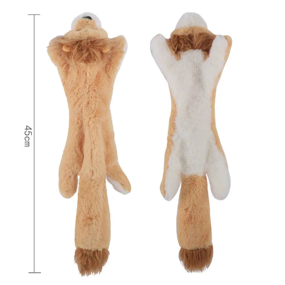 Stuffingless Squeaky Dog Toy with Crinkle Animal Design Fun