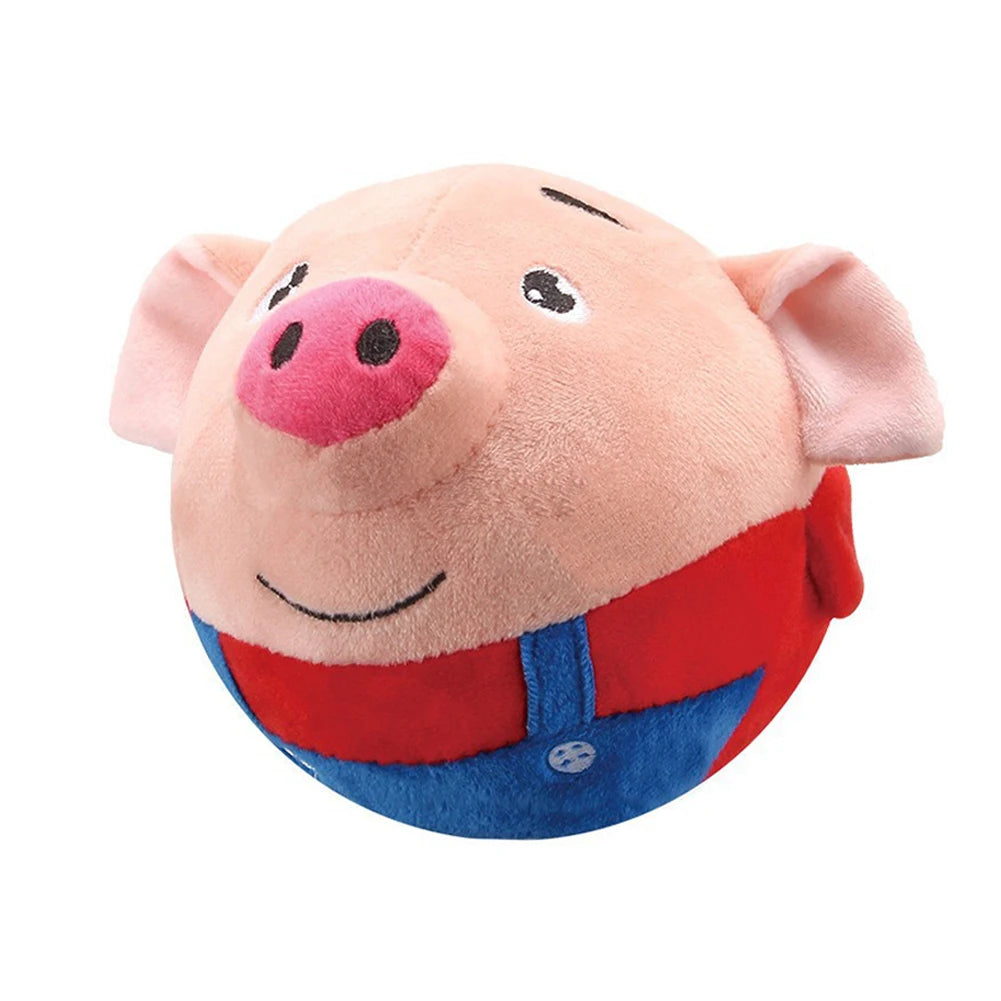 Automatic Bouncing Plush Dog Toy Interactive Squeaky Self-Moving Fun