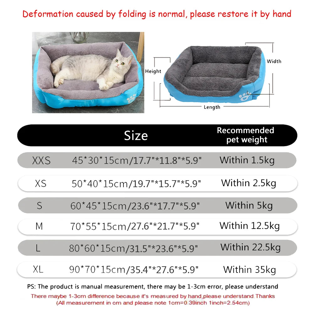 Soft Plush Dog Sofa Bed Warm Washable Pet Cushion