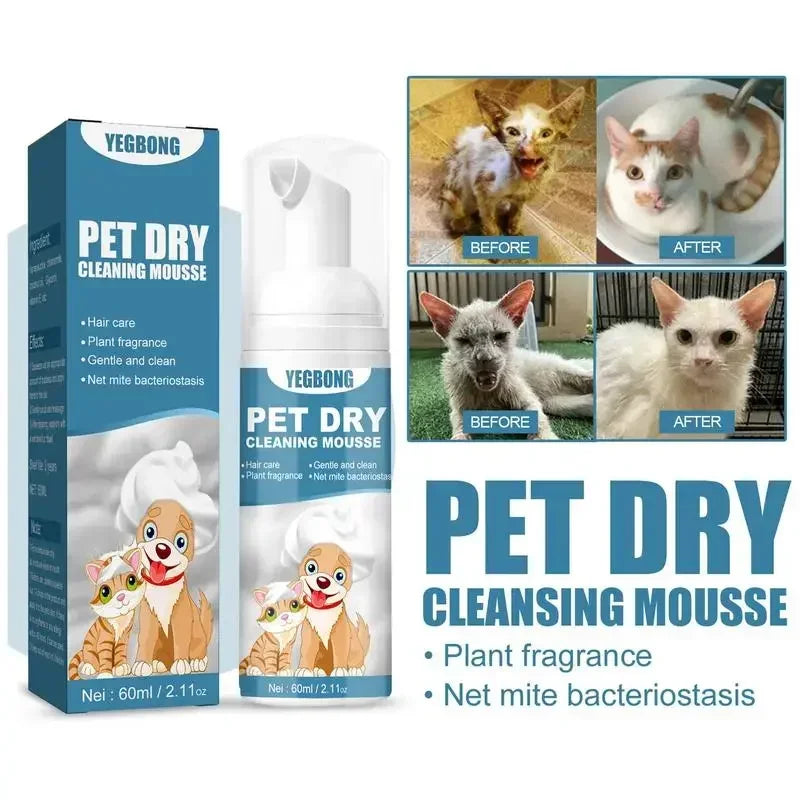 Waterless Pet Shampoo Mousse for Dogs and Cats Cleaning