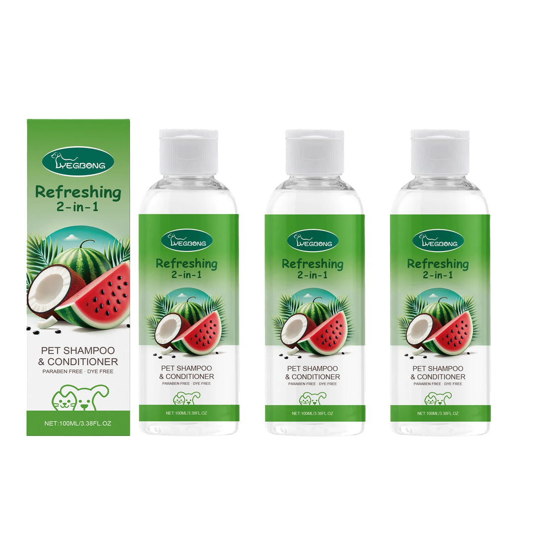 Hypoallergenic 2-in-1 Pet Shampoo and Conditioner for Sensitive Skin