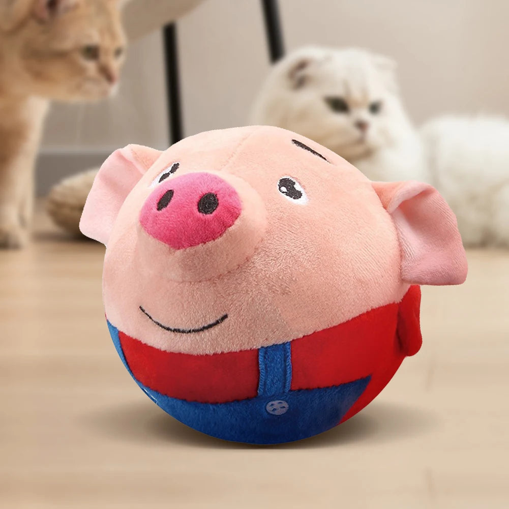 Automatic Bouncing Plush Dog Toy Interactive Squeaky Self-Moving Fun