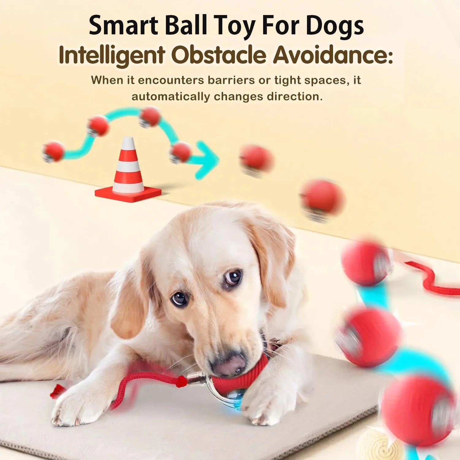 Smart Automatic Rolling Dog Ball Rechargeable Interactive Puppy Toy
