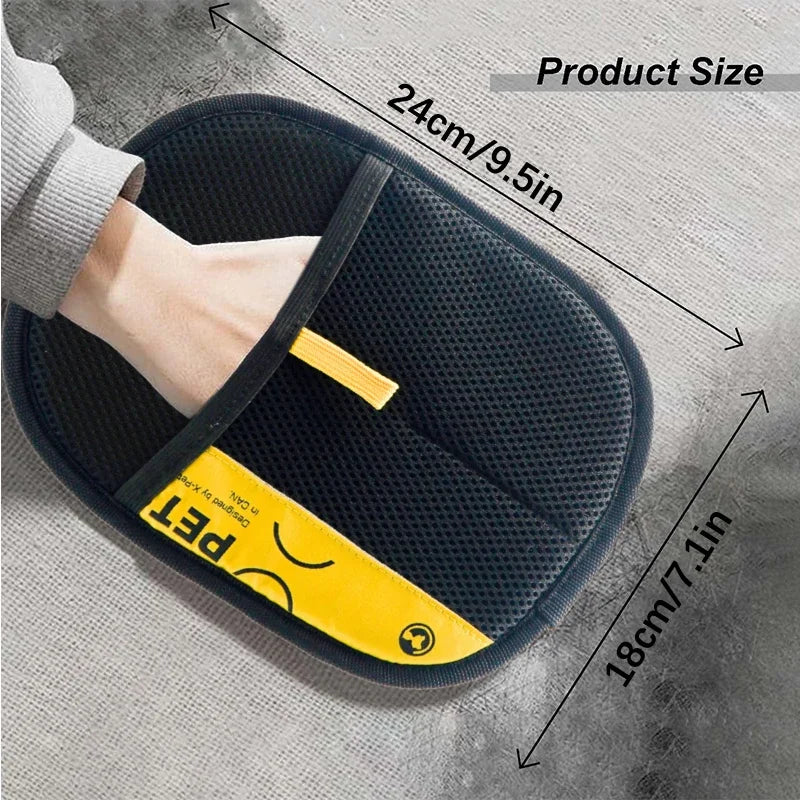 Reusable Pet Grooming Glove with Lint Roller Hair Remover