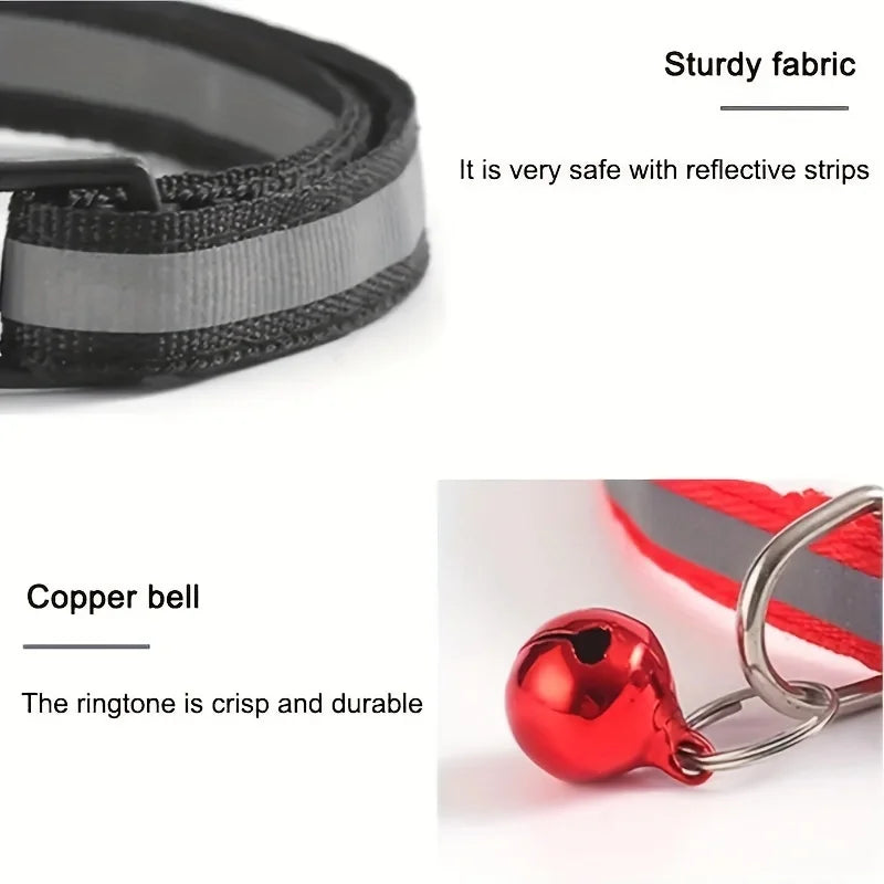 10-Pack Reflective Breakaway Cat Collars with Bells Safety Set