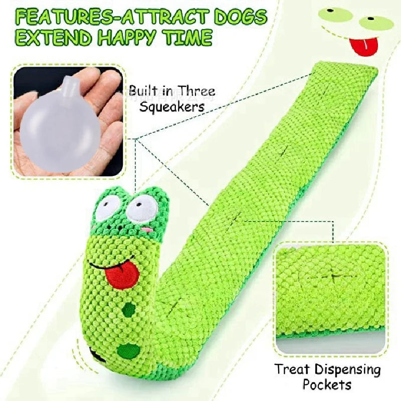 Interactive Snail Dog Puzzle Toy with Squeaker and Feeder