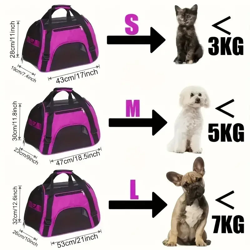 Breathable Foldable Pet Carrier Bag for Small Dogs Cats