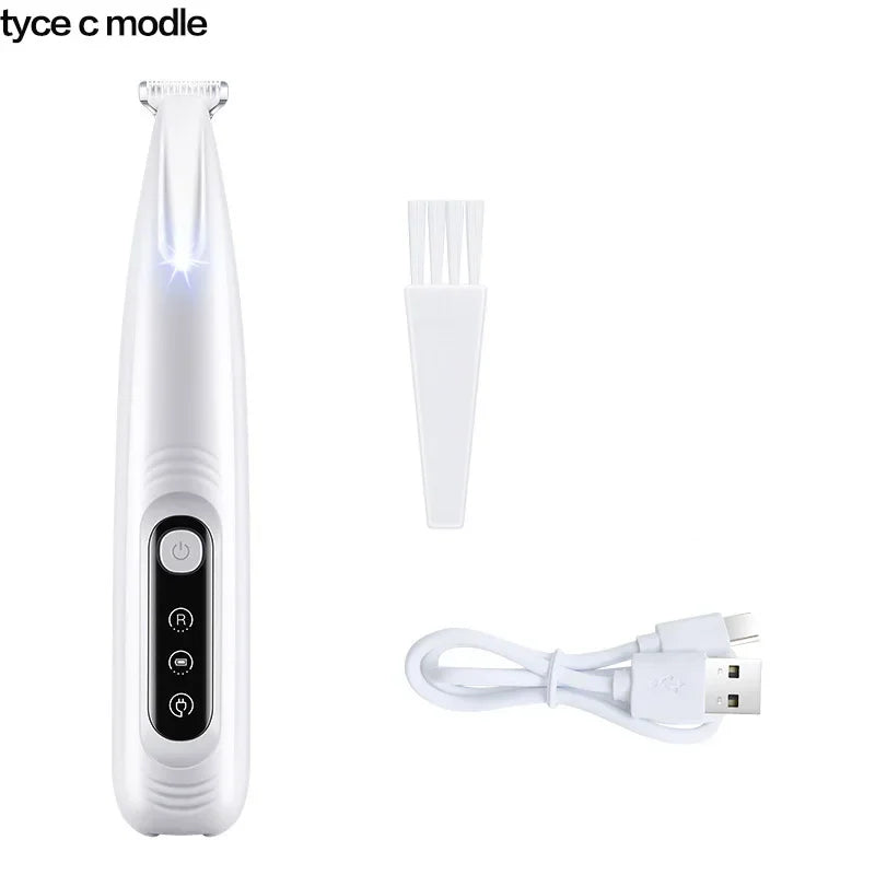 Waterproof Dog Paw Trimmer with LED Light and Display