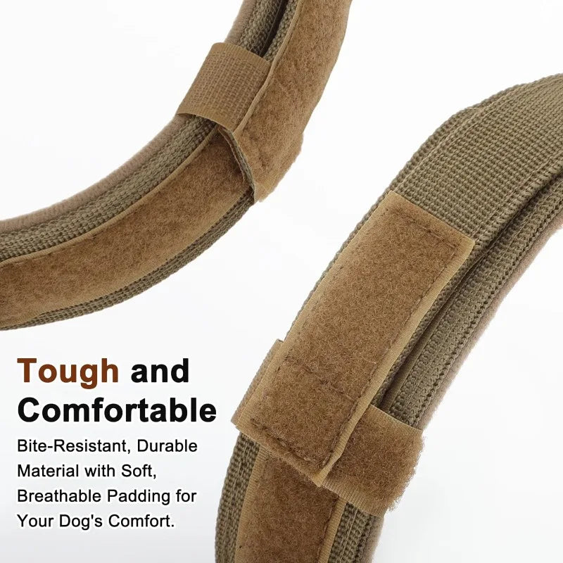 Waterproof Tactical Dog Collar with Handle and AirTag Holder