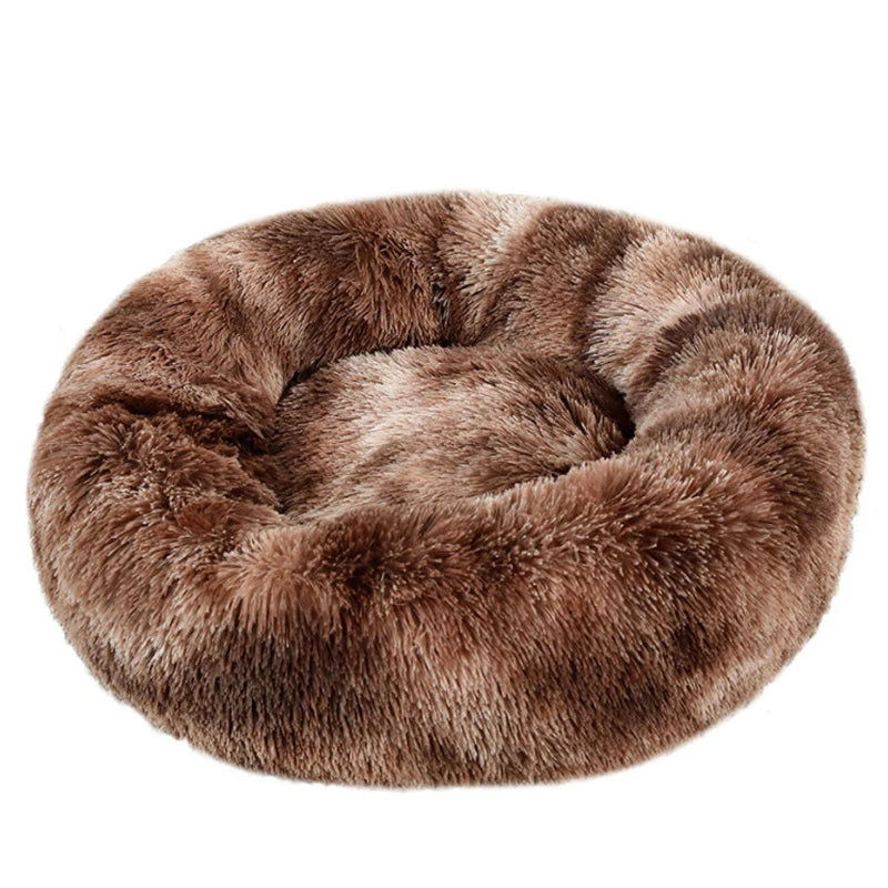 Round Plush Pet Bed Warm Washable Sofa for Dogs