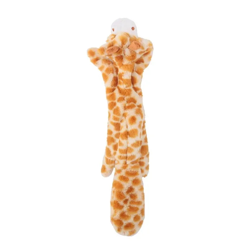 Stuffingless Squeaky Dog Toy with Crinkle Animal Design Fun