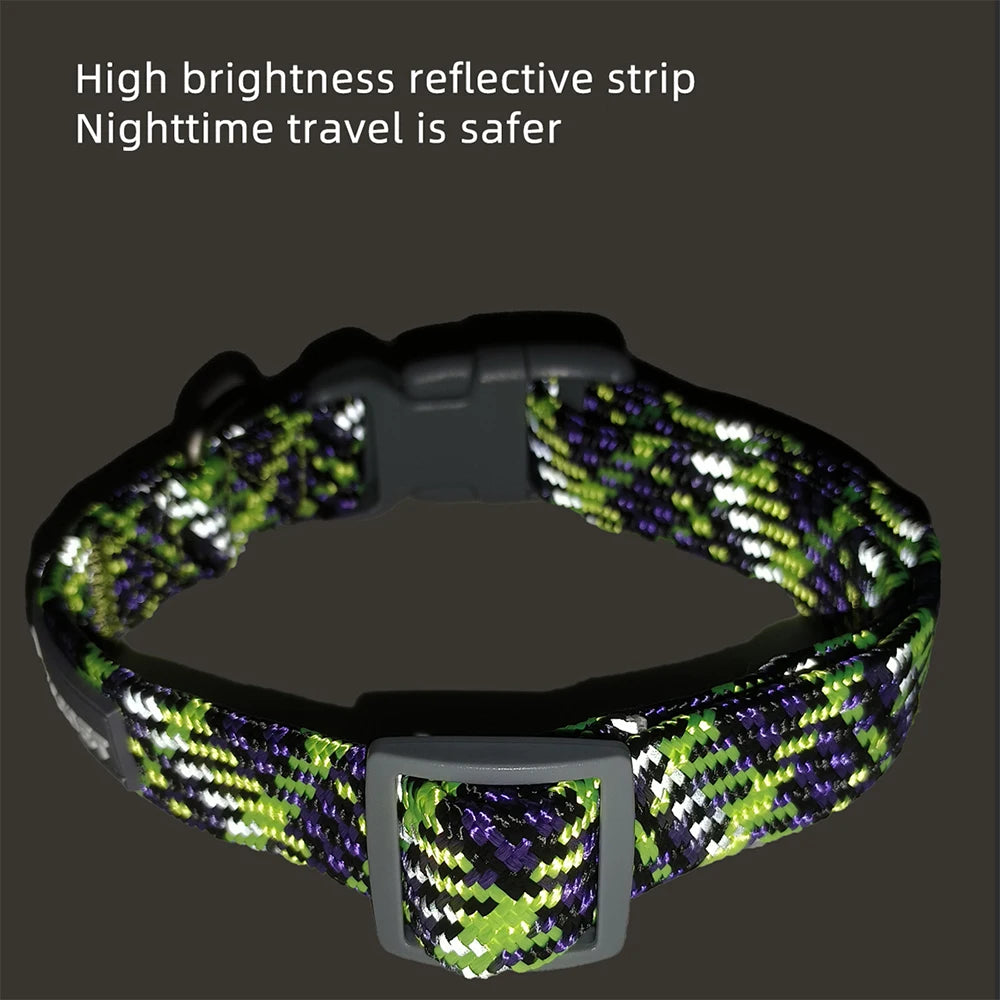 Reflective Adjustable Dog Collar Durable Nylon for Medium Dogs