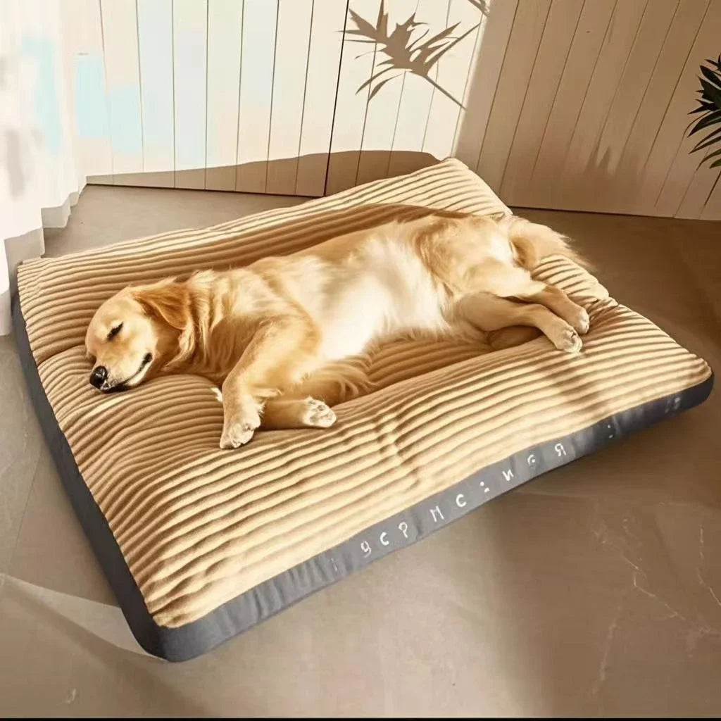 Large Corduroy Dog Bed Thick Washable Pet Sleeping Mat