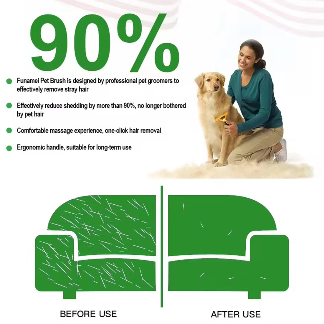 Pet Grooming Brush for Dogs and Cats Hair Removal