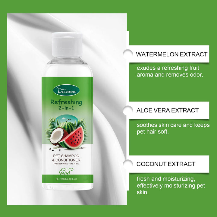 Hypoallergenic 2-in-1 Pet Shampoo and Conditioner for Sensitive Skin