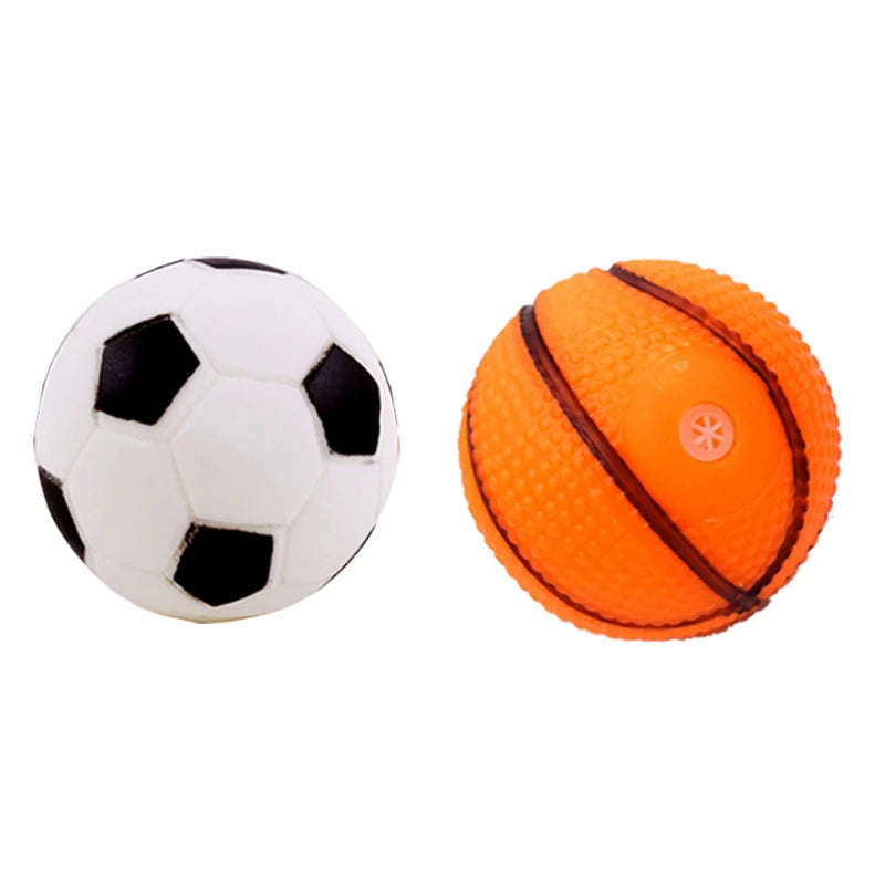 Squeaky Rubber Dog Ball Toy for Small Puppies Play