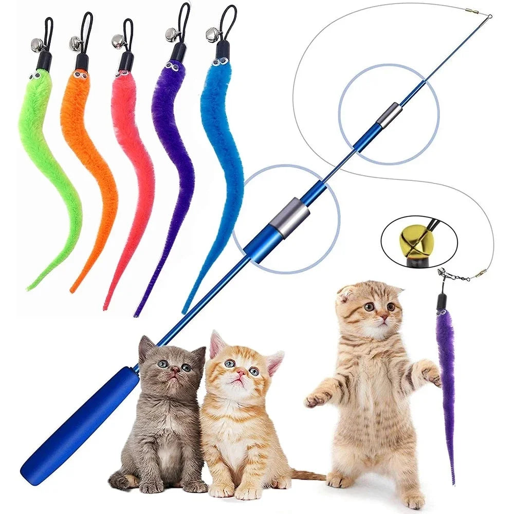 Replacement Worm Cat Toy Heads for Interactive Teaser Wands