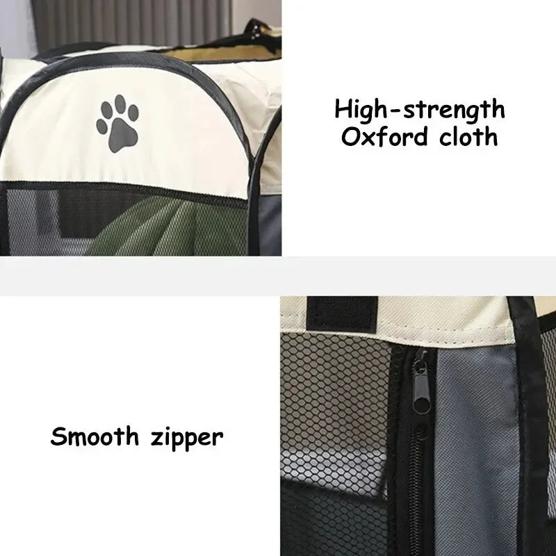 Foldable Octagonal Pet Tent Fence for Dogs and Cats